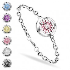 SS SHOVAN  Aromatherapy Bracelet, Essential Oil Diffuser Bracelet Stainless Steel Aromatherapy Locket Bracelets for Women with 6 Color Pads,Girls Women Jewelry Set