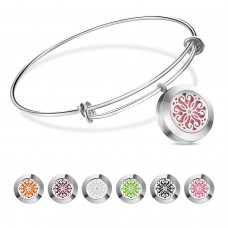 SS SHOVAN Aromatherapy Bracelet, Essential Oil Diffuser Bracelet Stainless Steel Aromatherapy Locket Bracelets for Women with 6 Color Pads,Girls Women Jewelry Set