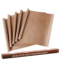SS SHOVAN PTFE Teflon Sheet for Heat Press Transfer Sheet Non Stick 16 x 20" Heat Resistant Craft Mat, 5 Pack