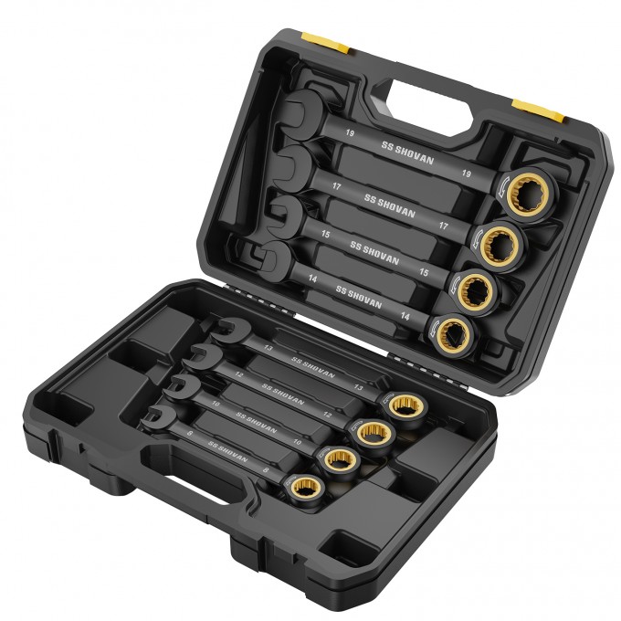8PCS Ratchet Spanner Set 8-19mm