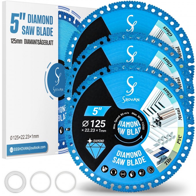 3 Pcs Tile Cutting Discs 125mm