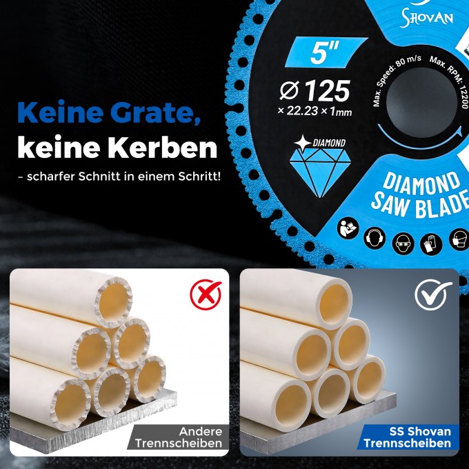 3 Pcs Tile Cutting Discs 125mm