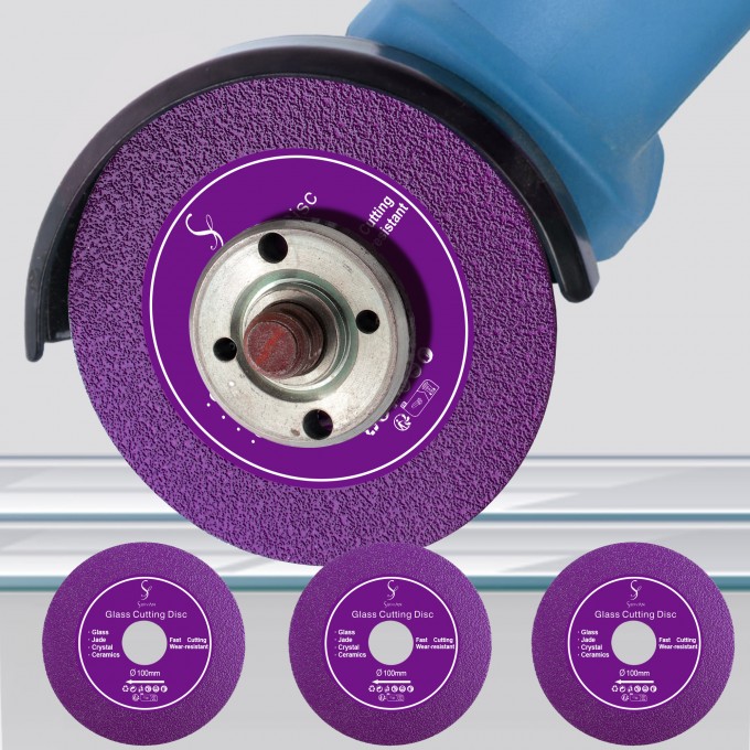 3 Pieces Glass Cutter, Thin Diamond Disc Saw Blade Cutting Disc Glass Ø100 x 22.23 mm