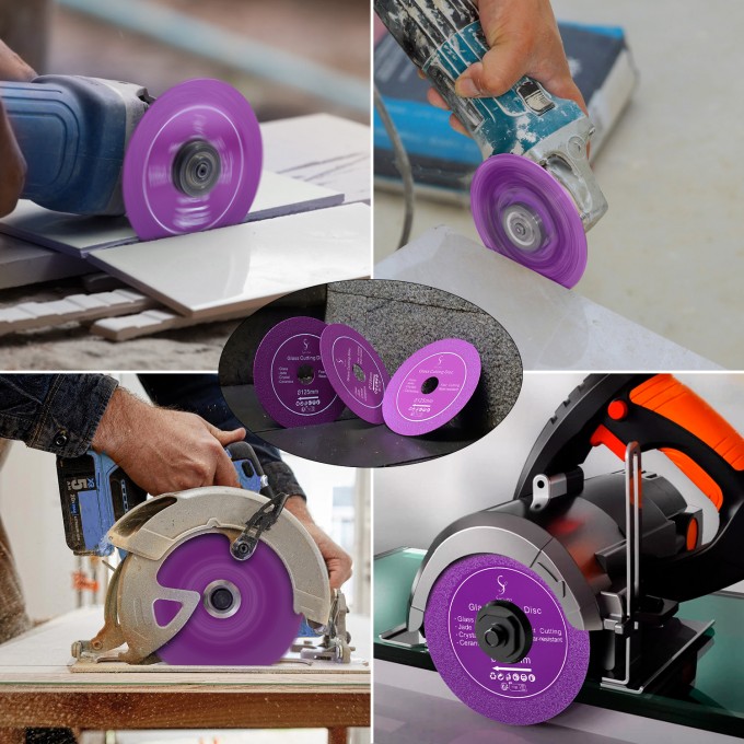 3 Pieces Glass Cutting Disc, Thin Diamond Blade 125 mm x 22.23 mm Cutting