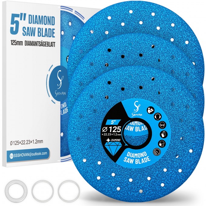 3 pieces of 125mm tile cutting discs for metal 1mm