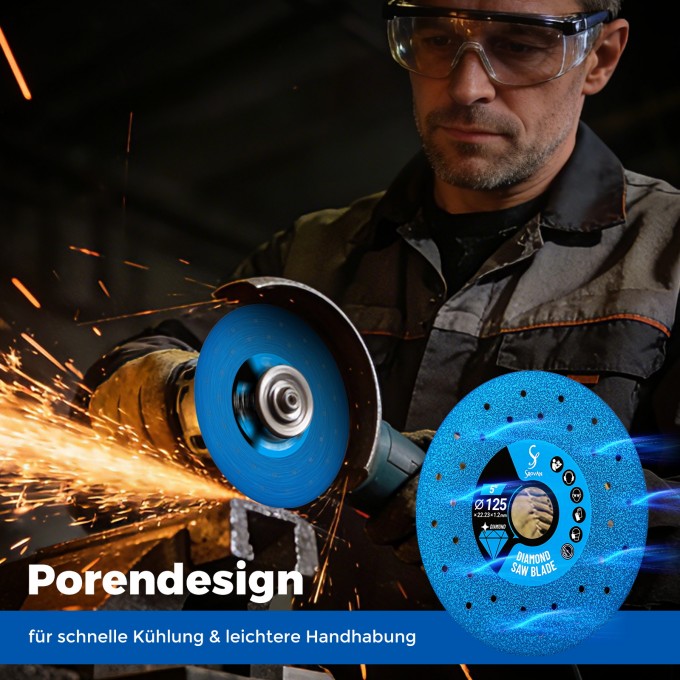 3 pieces of 125mm tile cutting discs for metal 1mm