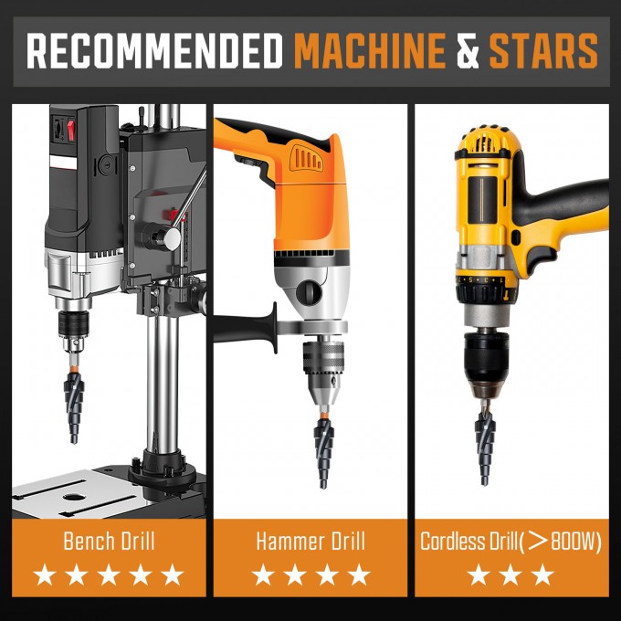 3PCS Premium HSS & Cobalt Spiral Step Drill Bit Sets (1/4"-7/8")