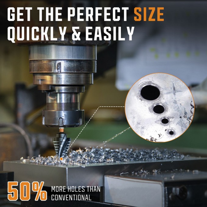 3PCS Premium HSS & Cobalt Spiral Step Drill Bit Sets (1/4"-7/8")